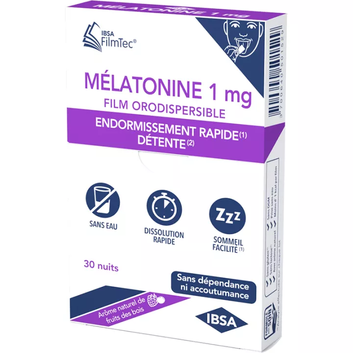 Mélatonine 1 mg IBSA Filmtec 30 films orodispersibles