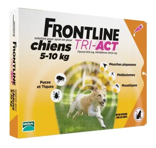 FRONTLINE TRI-ACT Chiens S : 5-10 kg (3 Pipettes)