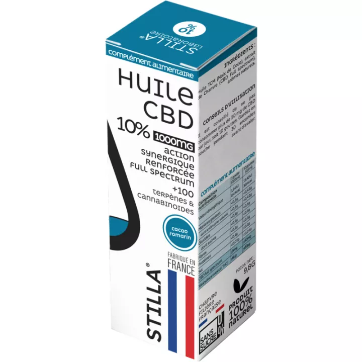 Stilla Huile CBD  Romarin Cacao Spectre Complet*