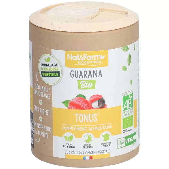 Nat & Form Guarana Bio 200 Gélules Végétales Eco