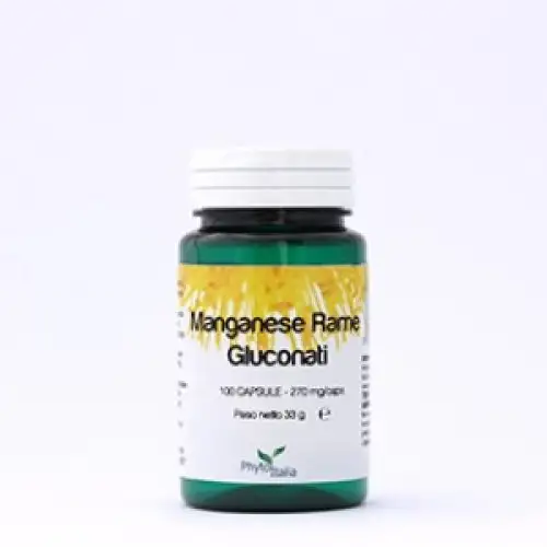 PhytoItalia Manganèse Cuivre Gluconates Complément Alimentaire 100 Gélules