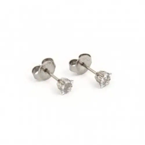 System75 Cubic Zirconia Star En Acier 2 Pièces