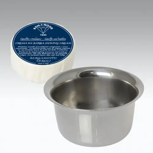 Bol de savon à raser en acier inoxydable Koh-I-Noor 1930-Bergamote