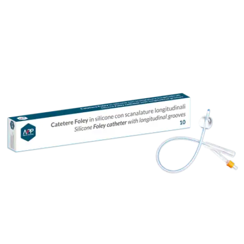 Cathéter en silicone Codisan Foley Ch18 2 voies rainuré 1 pièce