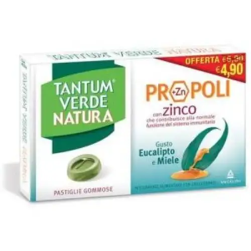 Angelini Tantum Verde Natura Eucalyptus & Miel Pastilles Gommées 30g