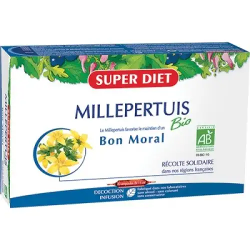 Superdiet Hypericum Bio Complément Alimentaire 20 Ampoules 300 ml