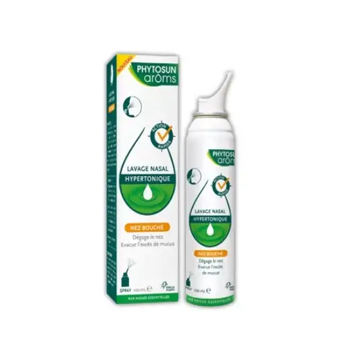 PHYTOSUN AROMS Spray Nasal Lavage Nez Eau de mer HYPERTONIQUE (100ml)