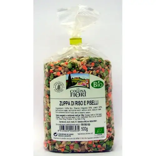 La Collina Dei Fiori Soupe De Riz Et Pois Bio Sans Gluten 500g