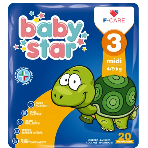 Baby Star Couches 3 Midi 4-9kg 20 Pièces