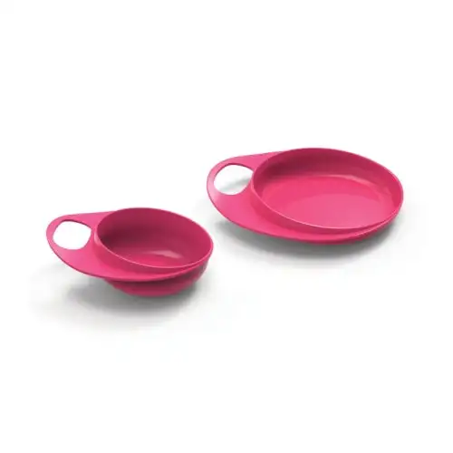 Ensemble d'assiettes et de bols Nuvita Easy Eating Couleur rose