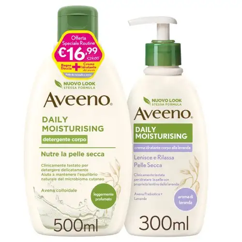 Bain douche hydratant quotidien + crème hydratante à la lavande Aveeno