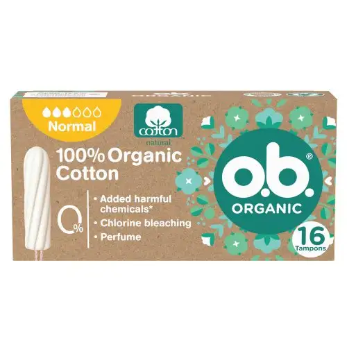 ob Bio Normal 16 Serviettes 100% Coton Bio