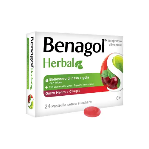 Herbal Menthe Froide Cerise Benagol 24 Comprimés