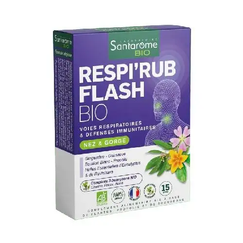 SANTAROME - Respi'Rub Flash BIO Nez & Gorge - 15comprimés