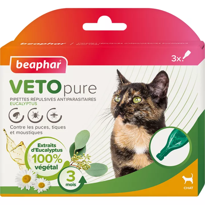 Beaphar Vetopure Pipettes Répulsives Antiparasitaires Pour Chats