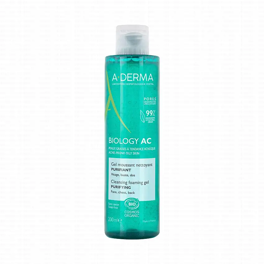 A-DERMA Biology AC - Gel moussant nettoyant bio 200ml