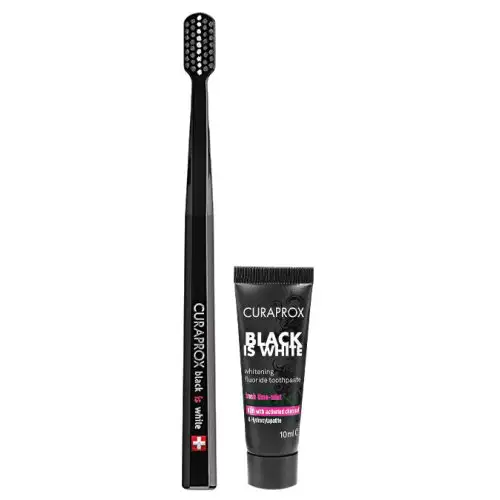 CURAPROX BLACK IS WHITE SET 10ml + Brosse à Dents