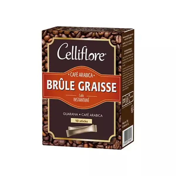 Celliflore Café Instantané Arabica Brûle Graisse 10 Sticks