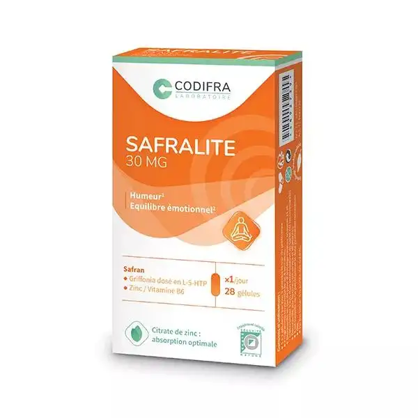 Codifra Safralite Humeur et Equilibre émotionnel 30mg 28 gélules