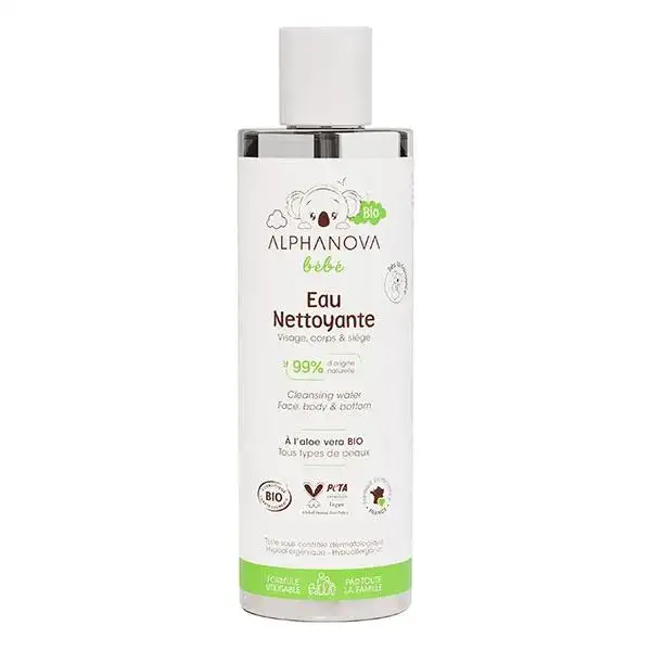 Alphanova Bébé Eau nettoyante bio* 200ml