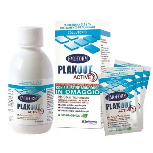 Emoform® Plak Out® Bain de Bouche Actif 0,12% + 3 Sachets Offerts