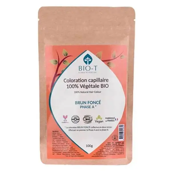 Bio-T Coloration Végétale brun foncé A - Bio et 100% naturel - 100g
