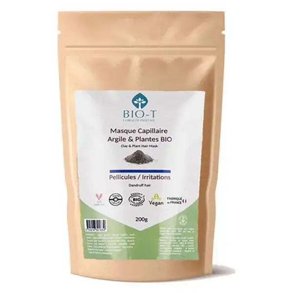 Bio-T Masque argiles et plantes ayurvédiques pellicules - Bio - 200g
