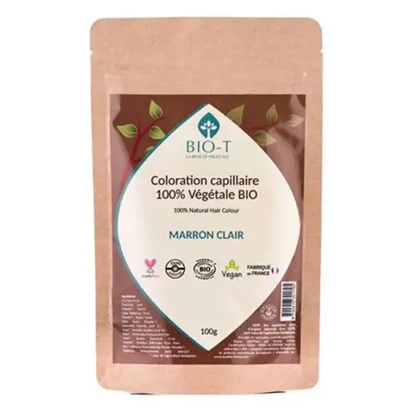 Bio-T Coloration Végétale marron clair - Bio et 100% naturel - 100g