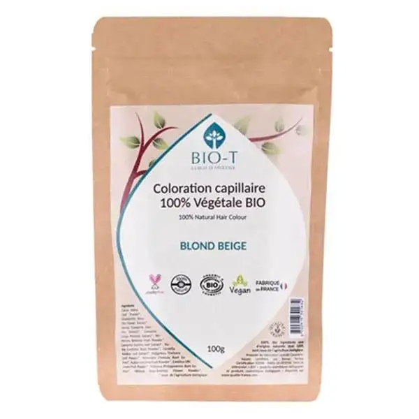Bio-T Coloration Végétale blond beige - Bio et 100% naturel - 100g