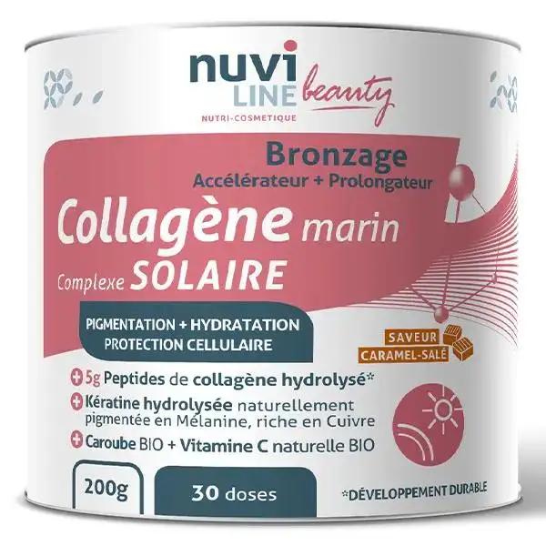 Nuviline Collagène marin bronzage + kératine hydrolysée - pot 200g