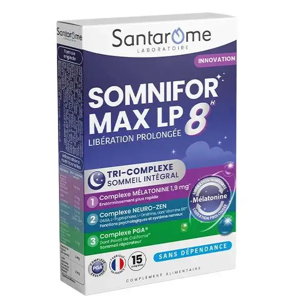 Santarome - Somnifor tri-complexe - Sommeil - 15 comprimés
