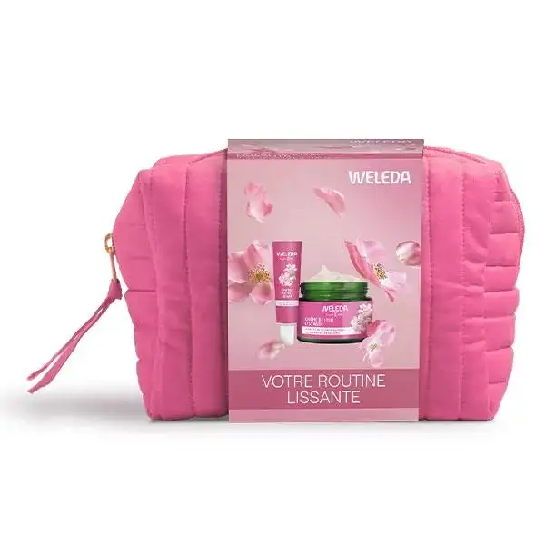 Weleda Trousse de voyage rose : Crème de jour + Contour des yeux 40+12ml