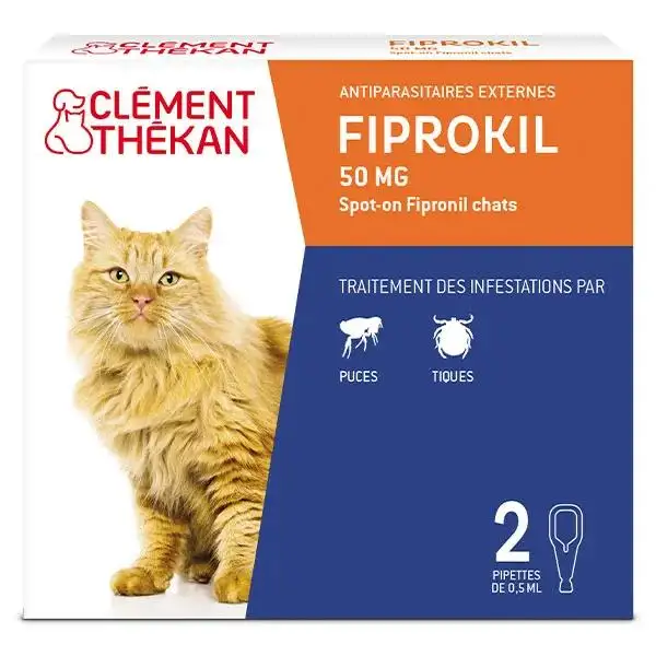 Clément Thékan Anti-Puces Chat et Anti-Tiques, 2 pipettes