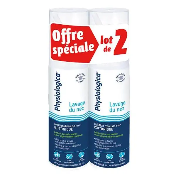 Gifrer Physiologica Spray Eau de Mer Isotonique - Lot de 2
