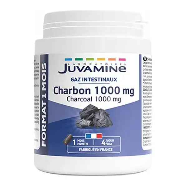 JUVAMINE CHARBON 1000 mg Format 1 mois 120 gélules