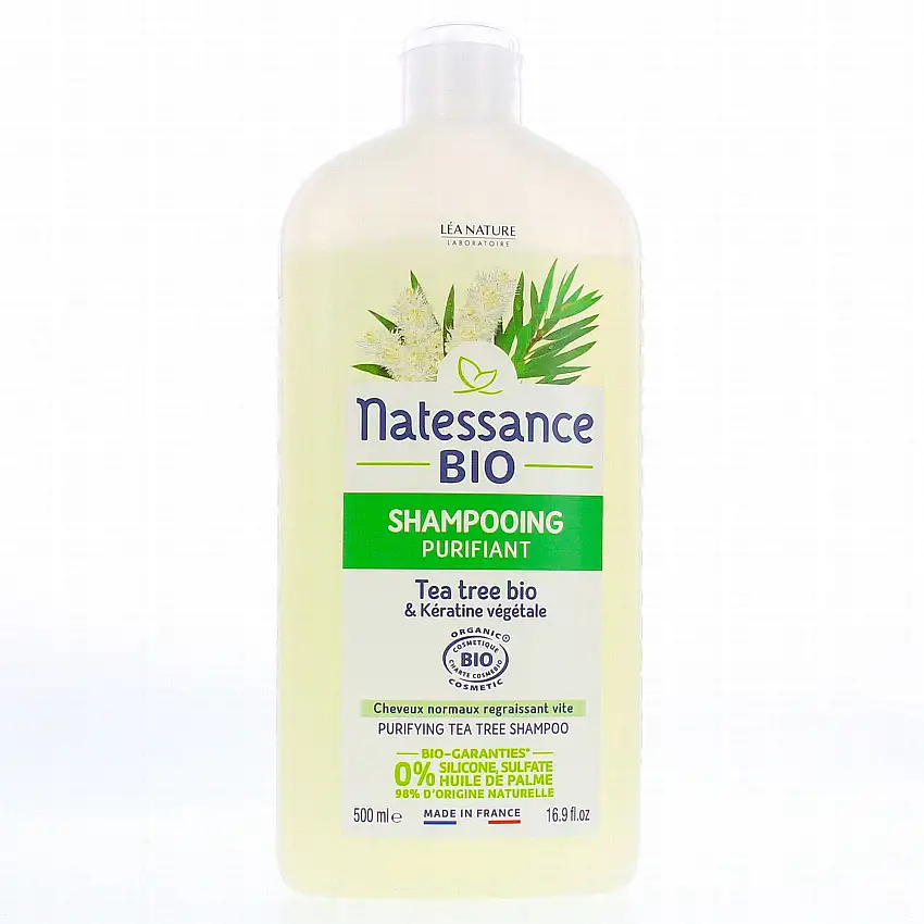NATESSANCE Shampooing Équilibrant Purifiant Tea Tree bio 500ml