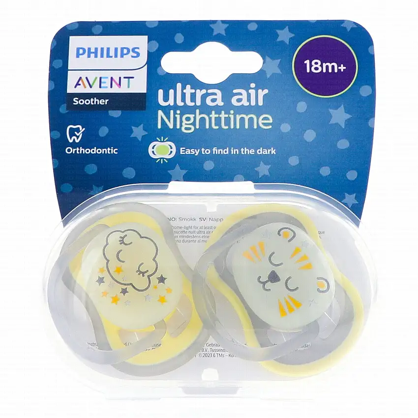 AVENT Sucette Ultra Air nighttime Nuage/Ours +18M