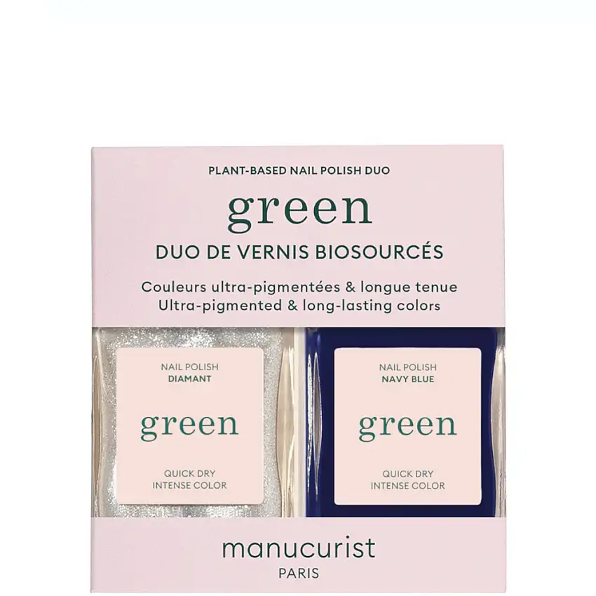 Green Duo Vernis Biosourcés - Diamant 15 ml + Navy Blue 15 ml