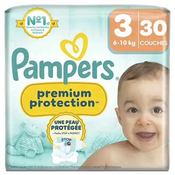 Pampers Couches Premium Protection T3 (6-10 Kg)