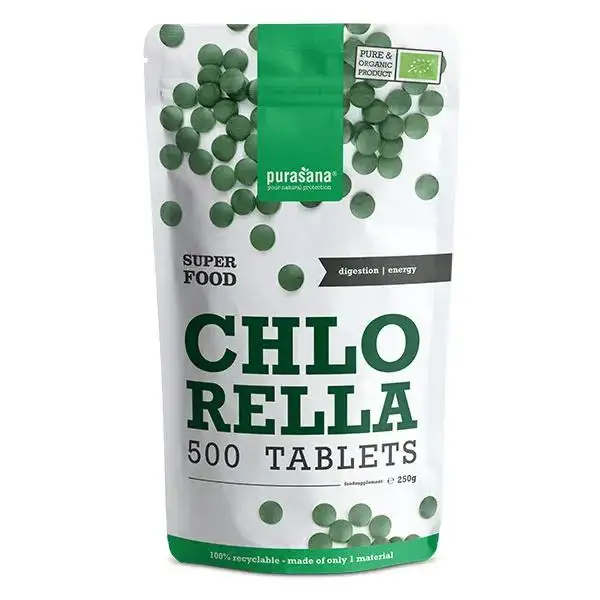 Purasana Chlorella Bio - 500 tablettes - 500 mg