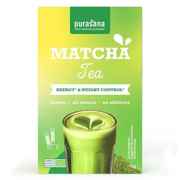 Purasana Thé Instantané Matcha BIO 6 x 2 g