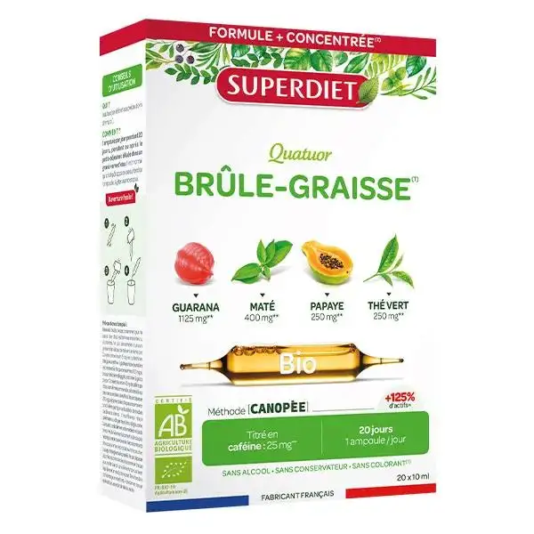 Superdiet Quatuor Brûle-Graisse 20 ampoules