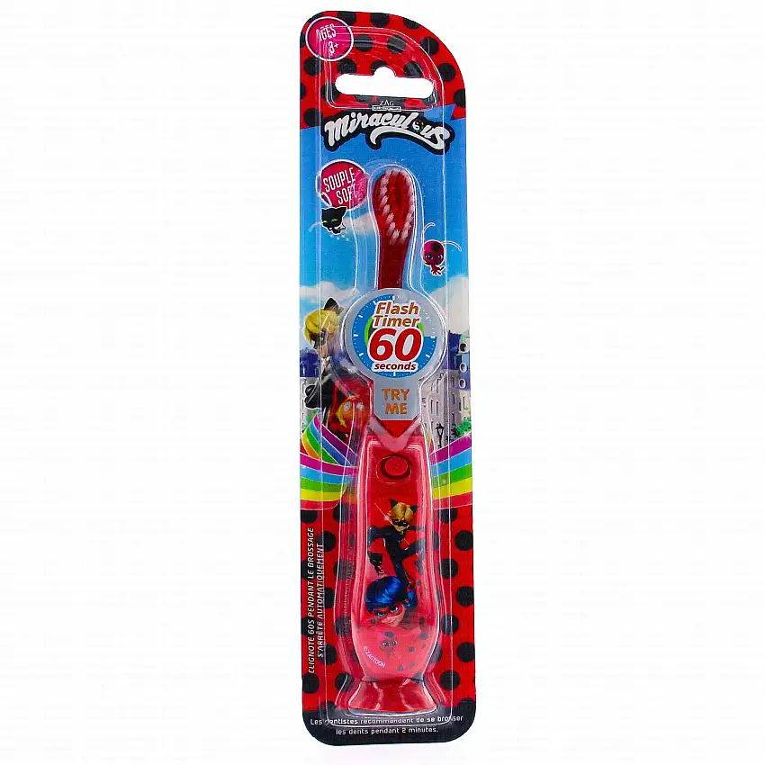 TINOKOU Brosse à dent souple Flash timer 60secondes miraculous