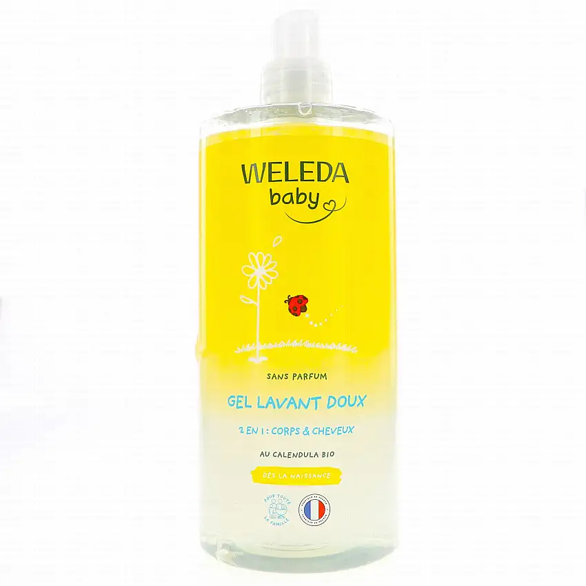 WELEDA bébé - Gel Lavant Doux Sans Parfum au Calendula Bio 750ml