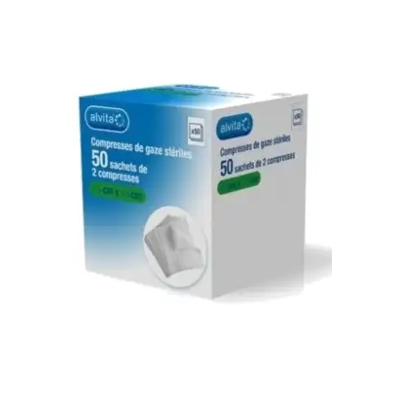 Compresses de gaze stériles 7.5x7.5 cm - 50 sachets
