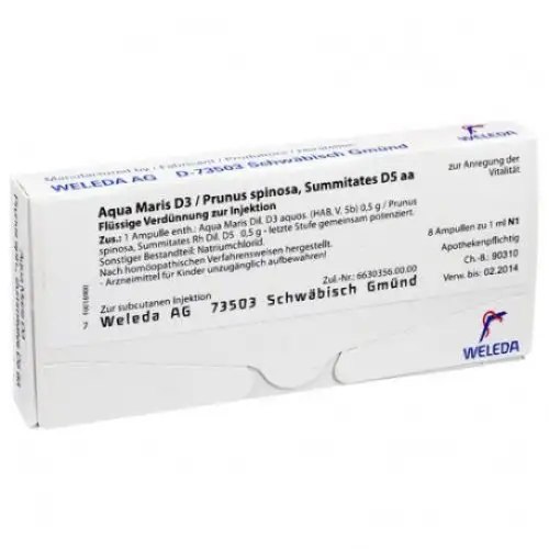 Aqua Maris D3 / Prunus Spinosa Weleda 8 Ampoules de 1 ml