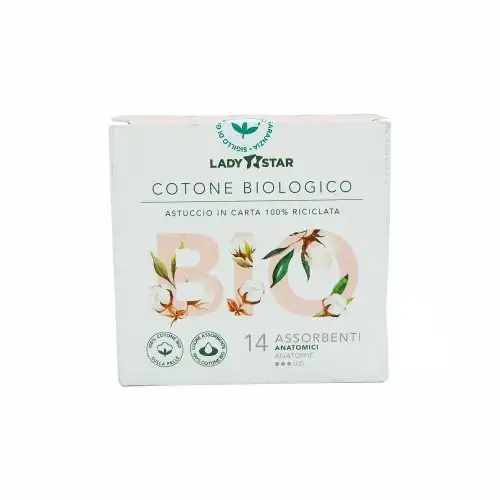 Absorbants Anatomiques Coton Bio Lady Star Farvima Care 14 Pièces