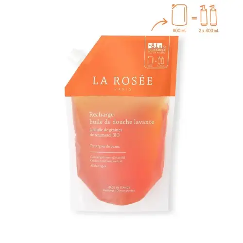 La Rosée - Ecorecharge Huile de Douche Lavante BIO Tournesol - 800ml