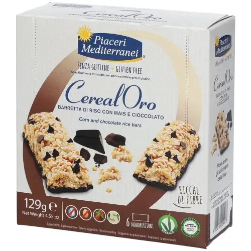 Piaceri Mediterranei Cereal Oro Riz Maïs Et Barre De Chocolat 6 Paquets Individuels