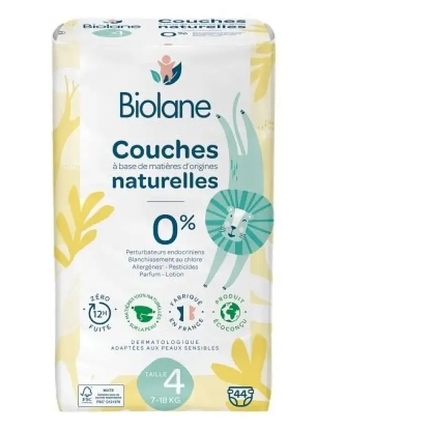 Biolane - Couches Naturelles 44 Couches Taille 4 (7-18 Kg)